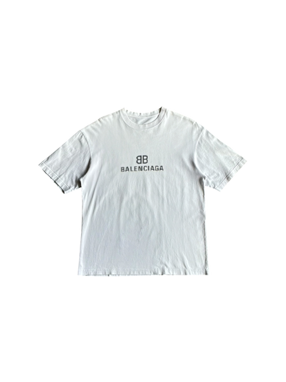 Balenciaga Script Shadow White Tee