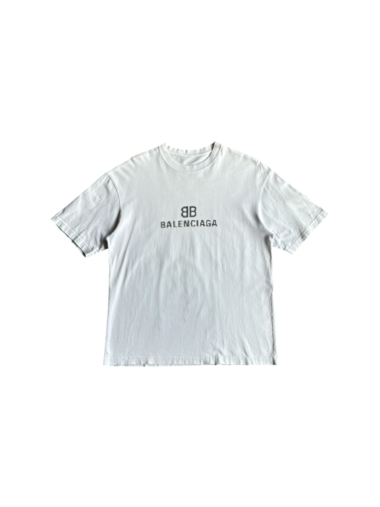 Balenciaga Script Shadow White Tee