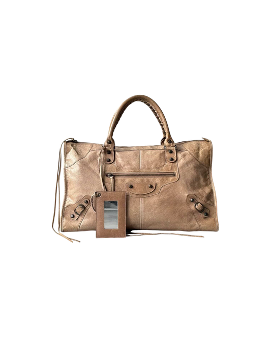 Balenciaga City Work Light Brown Lambskin Bag