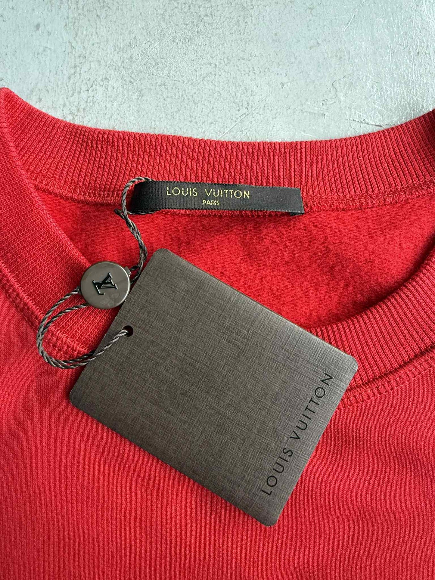 Louis Vuitton X Supreme Spellout Red Sweater