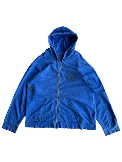 Chrome Hearts Side T-Bar Blue Zip Hoodie