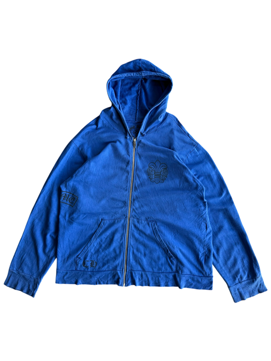 Chrome Hearts Side T-Bar Blue Zip Hoodie