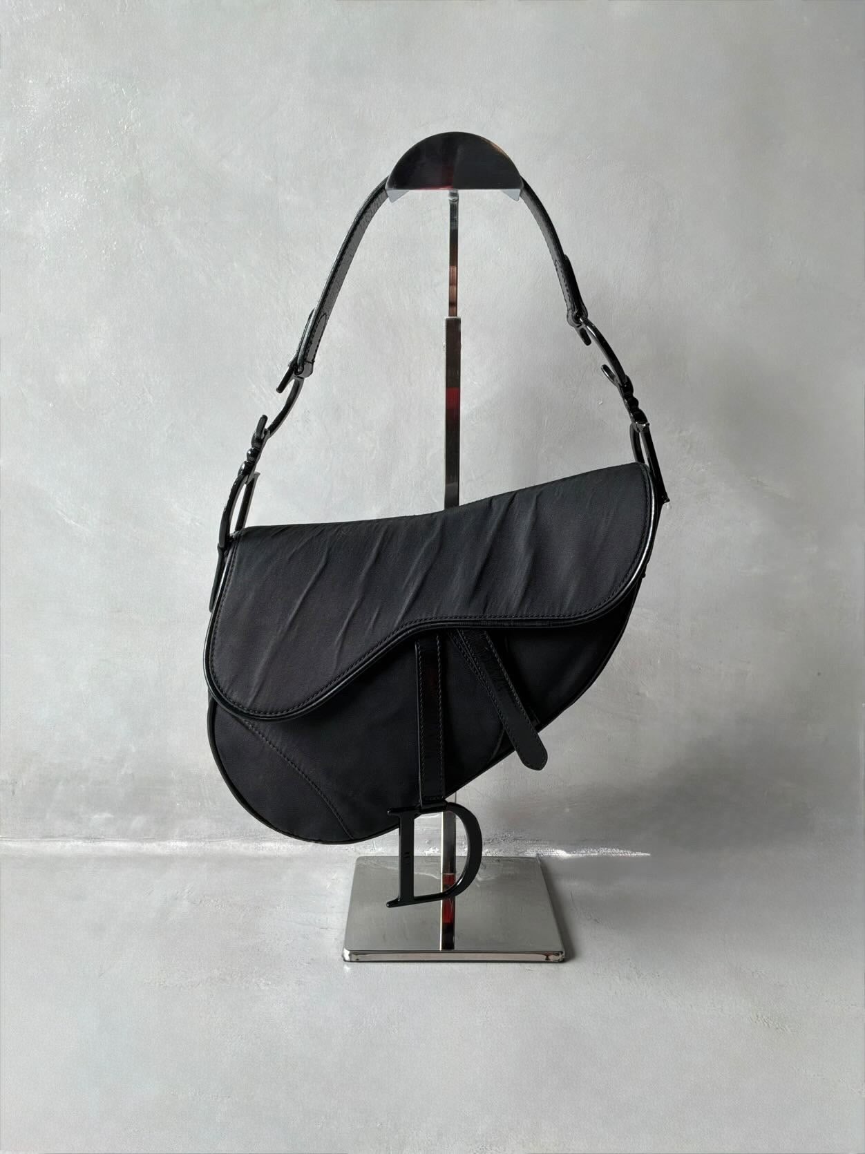 Dior Black Nylon Saddle Bag