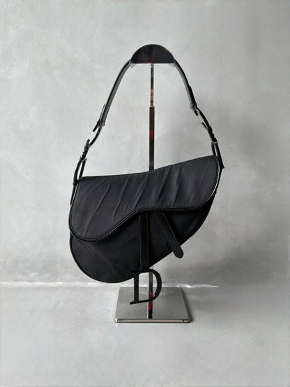 Dior Black Nylon Saddle Bag
