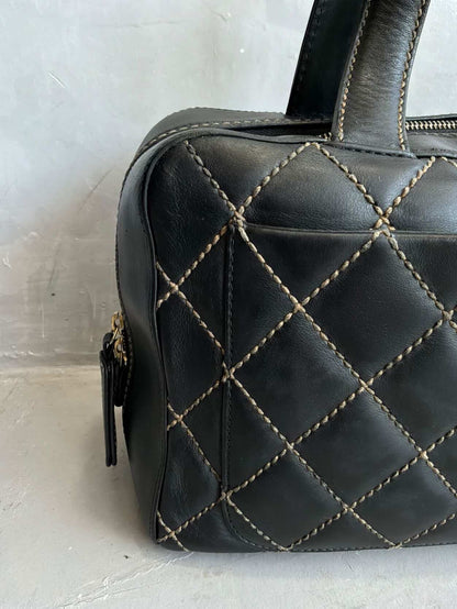 2002 Chanel Quilted Lambskin Boston Bag