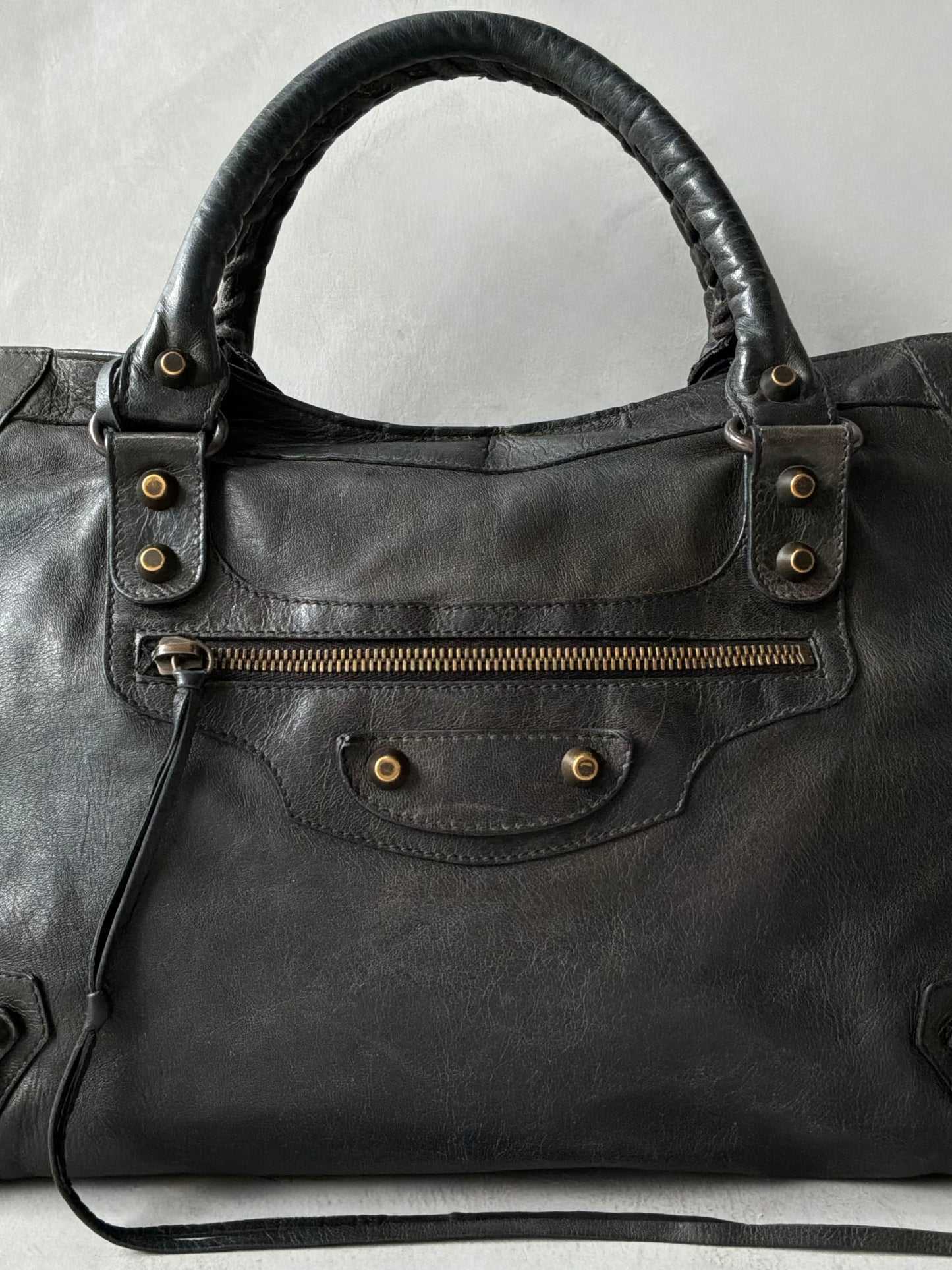Balenciaga Classic City Black on Brass Lambskin Bag
