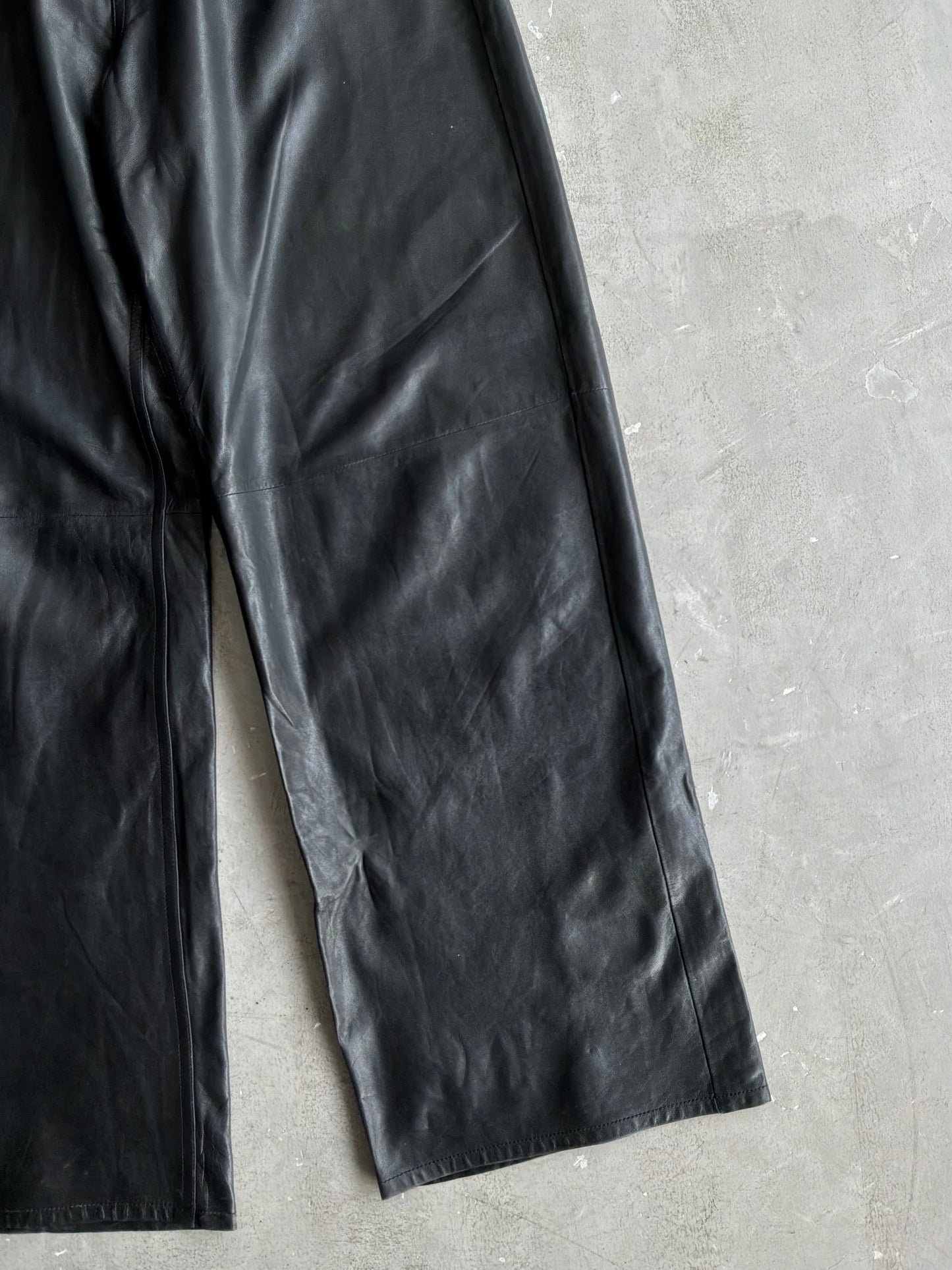 Balenciaga Sample Wide Leather Pants