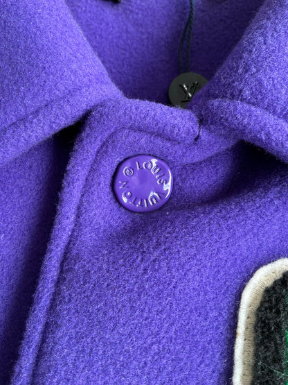 Louis Vuitton Purple Cartoon Patch Varsity Jacket