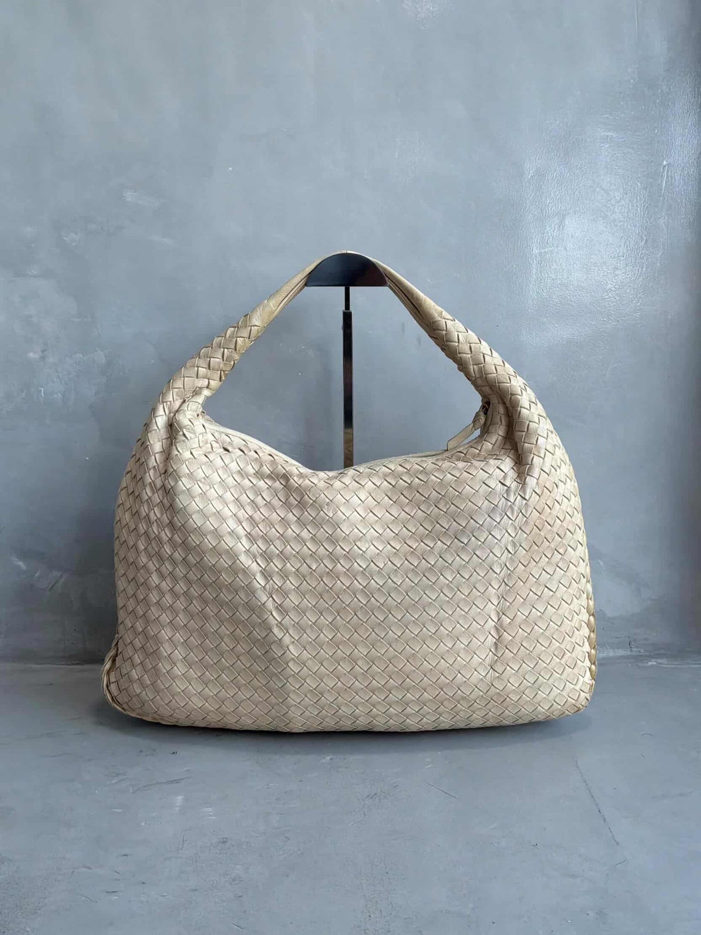 Bottega Veneta Intrecciato Cream Hobo Bag