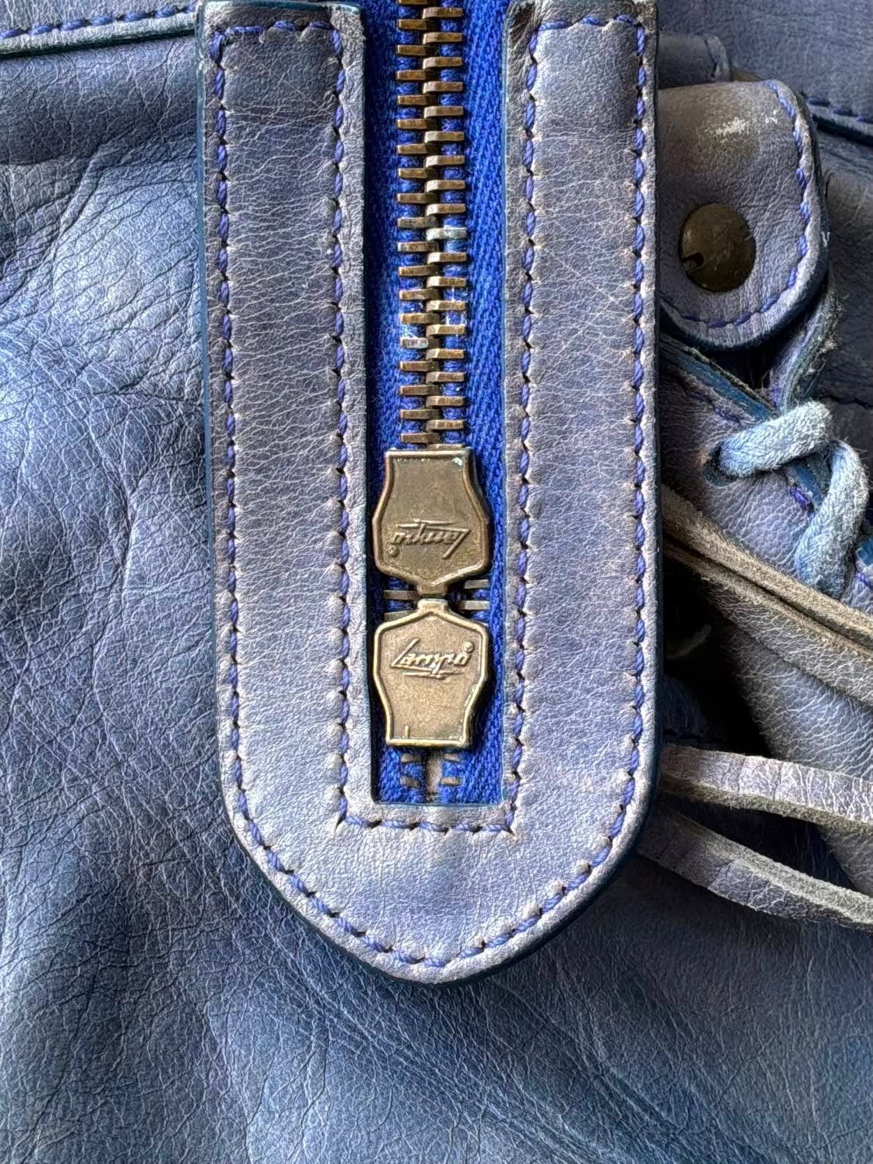 Balenciaga Town Blue Lambskin Bag