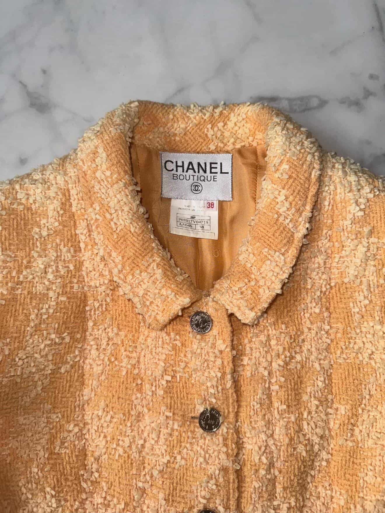 1996 Chanel Orange Tweed Blazer