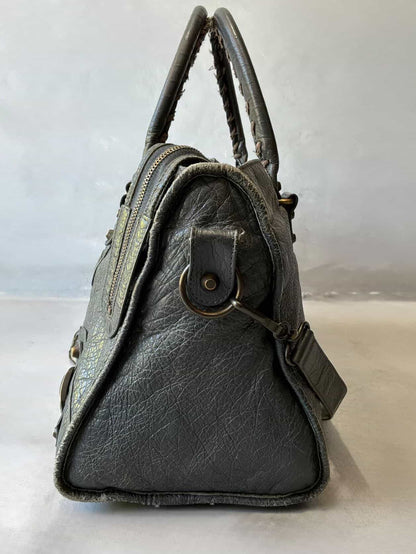Balenciaga City Part Time Dark Gray Lambskin Bag