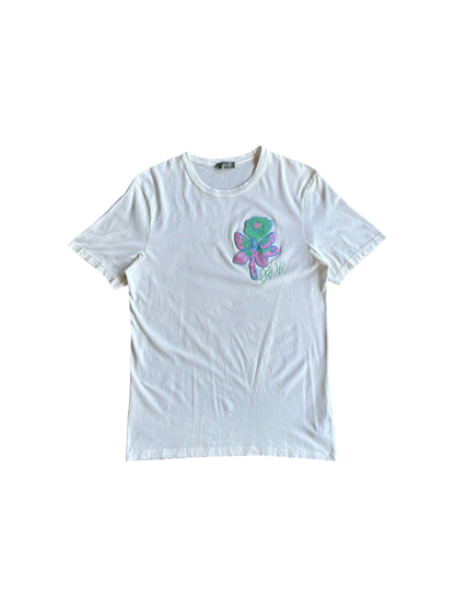 Dior Floral Patch Chest White Tee