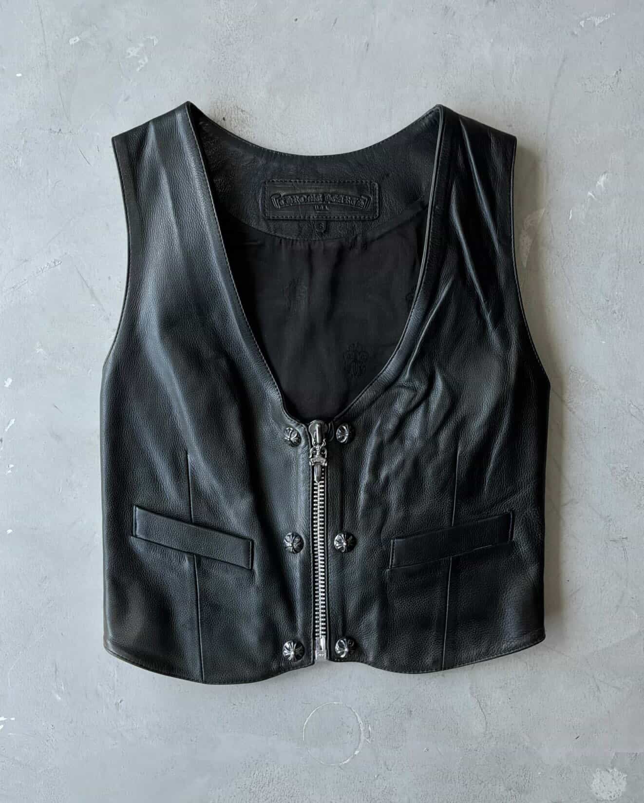 90’s Chrome Hearts Filigree Cross Leather Vest