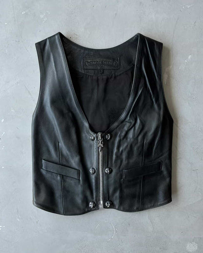 90’s Chrome Hearts Filigree Cross Leather Vest