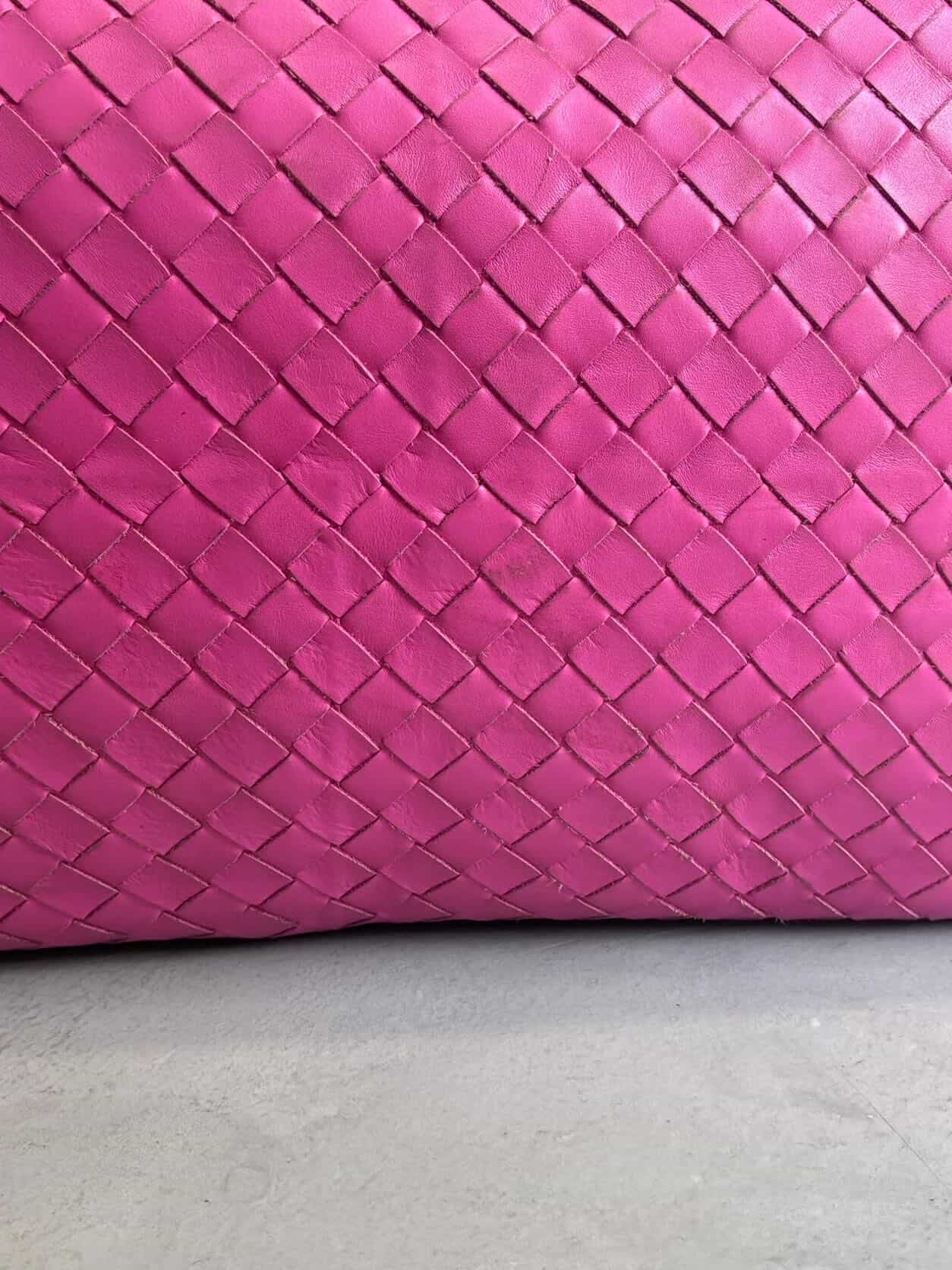 Bottega Veneta Pink Intrecciato Boston Bag
