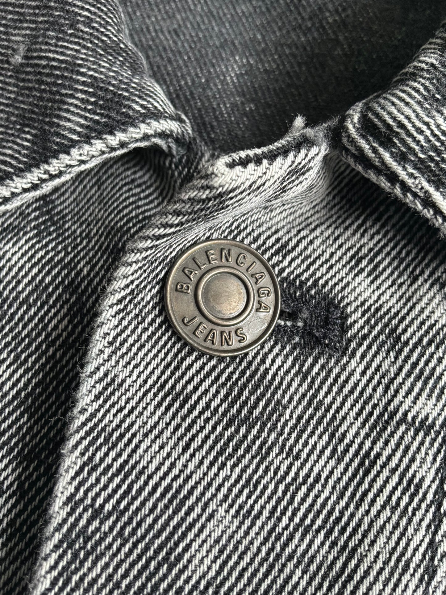 Balenciaga Rue De Paris Washed Denim Jacket