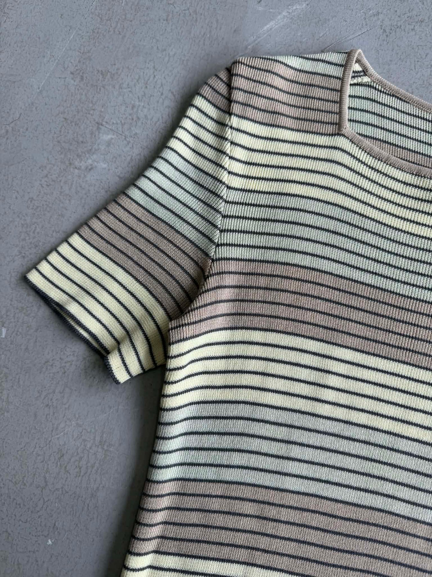 Chanel Pastel Stripe Square Neck Top