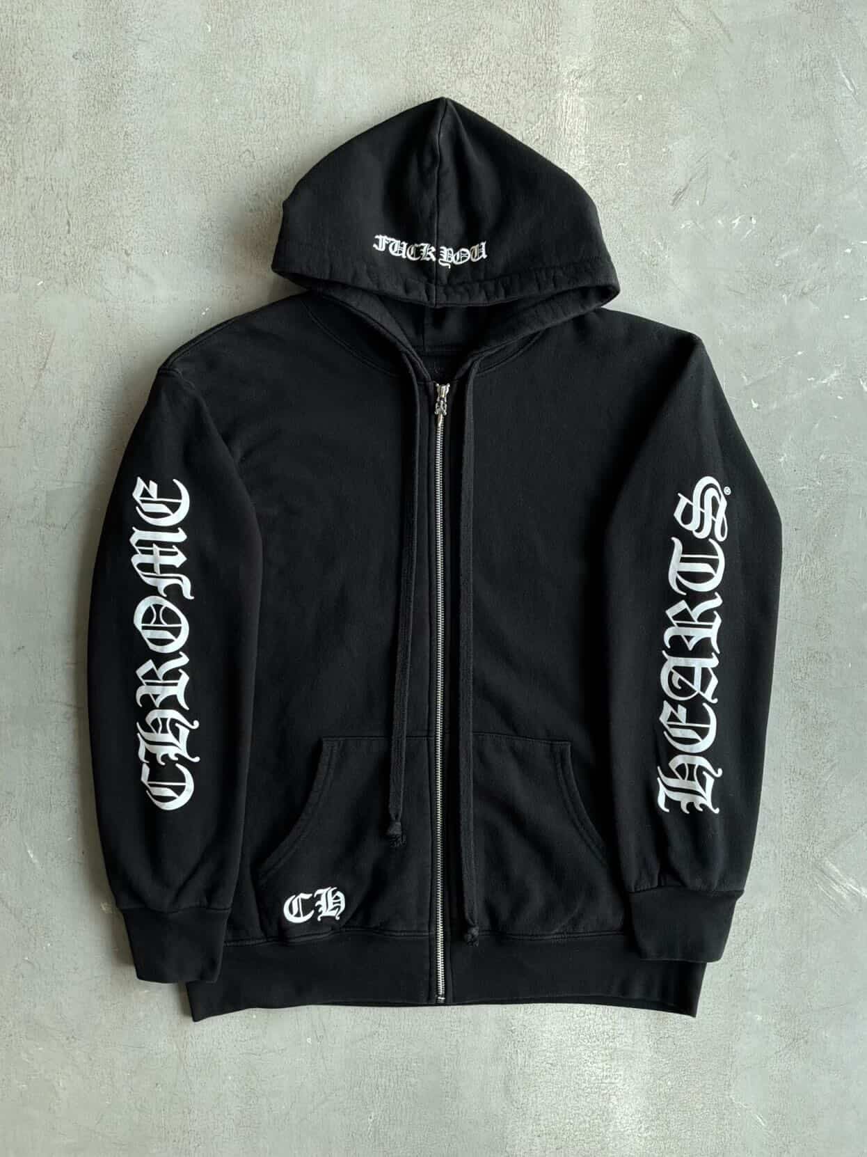 Chrome Hearts Horseshoe Script Thermal Zip Hoodie