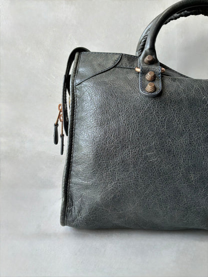 Balenciaga Classic City Gray on Bronze Lambskin Bag