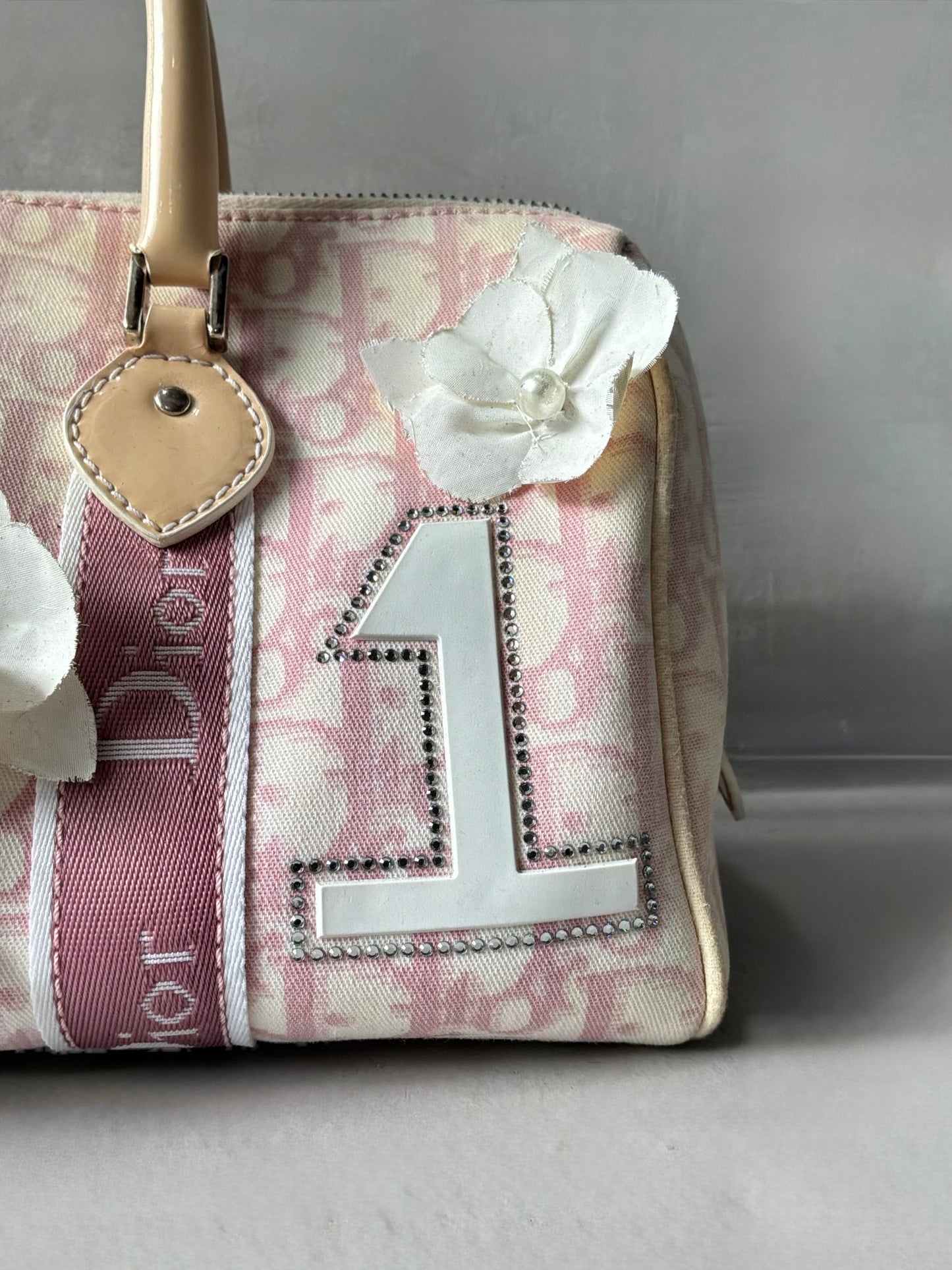 Dior Pink Trotter Flower Boston Bag