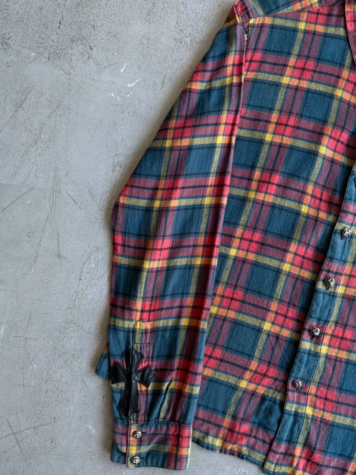 Chrome Hearts Cross Patch Plaid Flannel