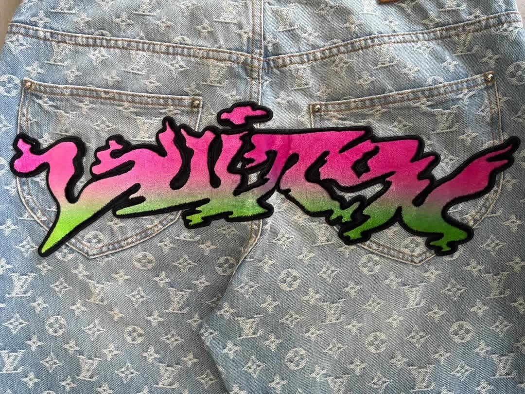 Louis Vuitton Graffiti Monogram Denim Jeans