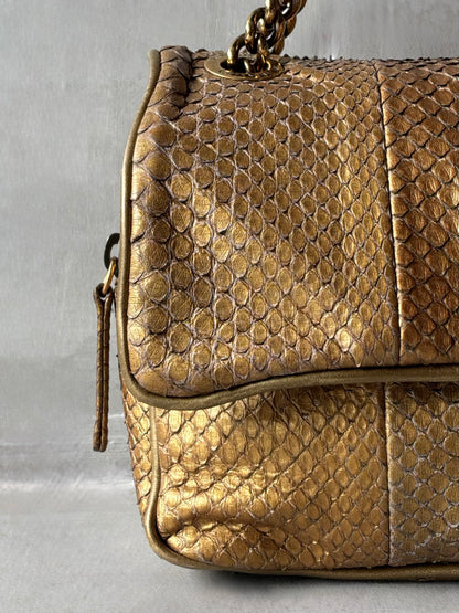 Chanel Gold Python Shiva Flap Bag