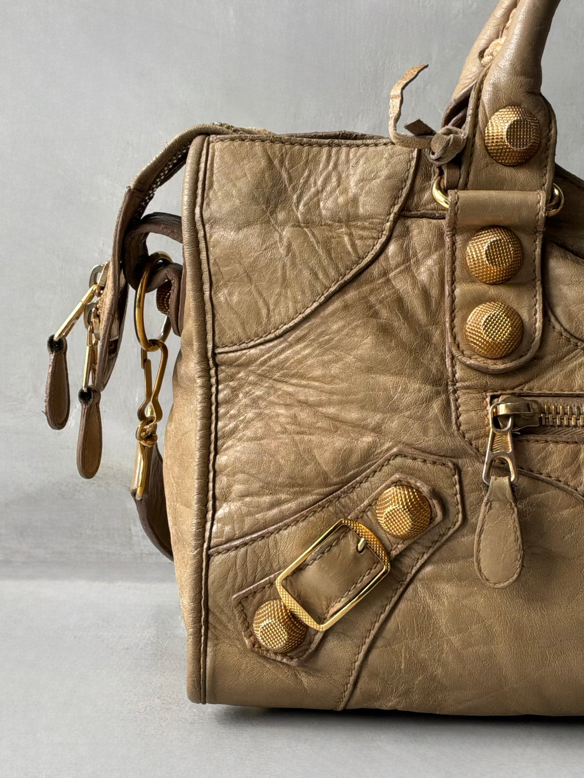 Balenciaga Part Time Old Chevre Beige Giant 21 Lambskin Bag
