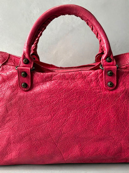 Balenciaga City Red Lambskin Bag