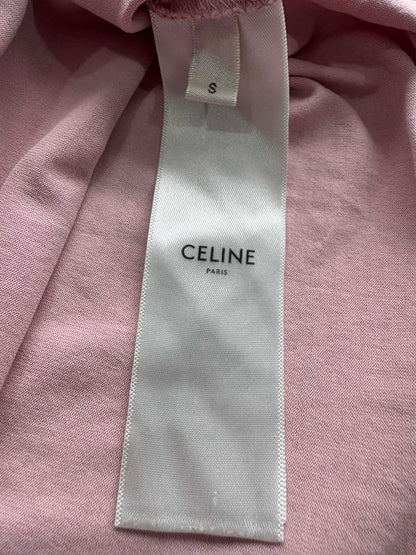 Celine Pink Scrip Logo Shirt