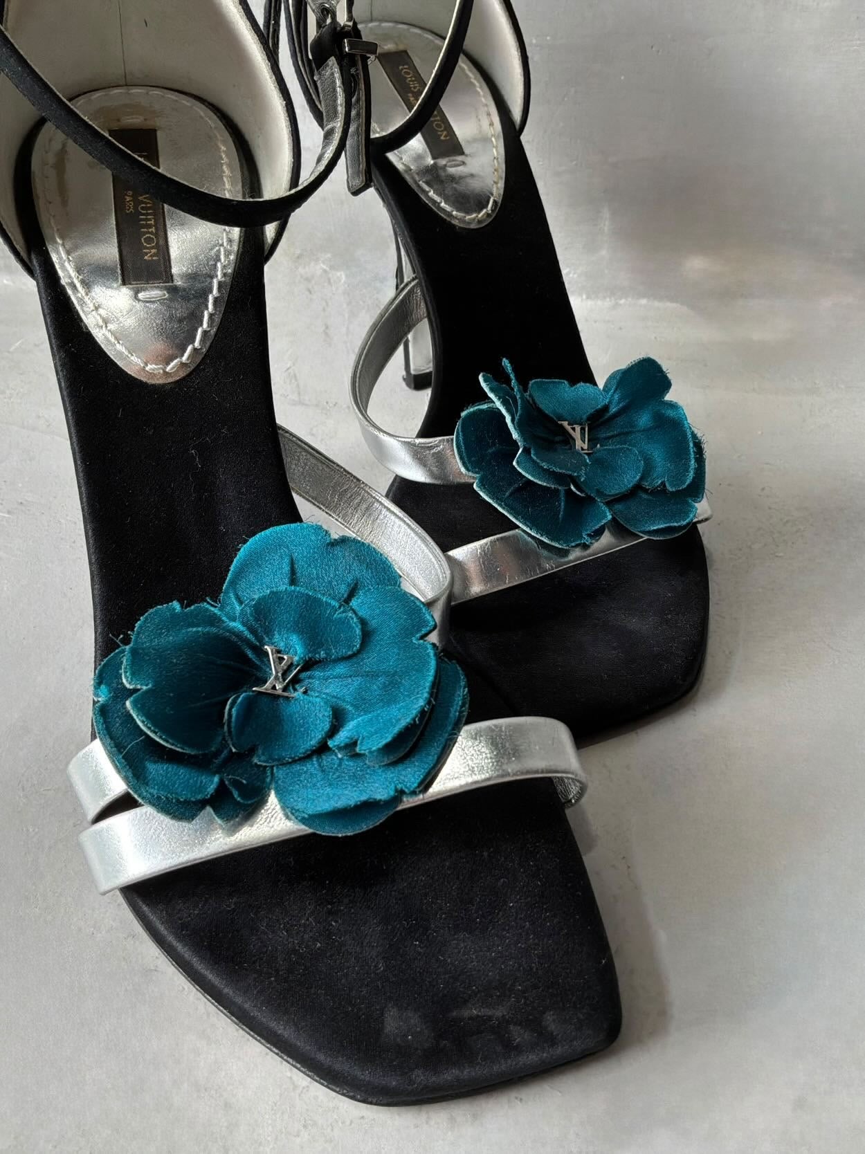 Louis Vuitton Satin Flower Sandals