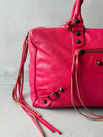 Balenciaga Large Twiggy Red Lambskin Bag