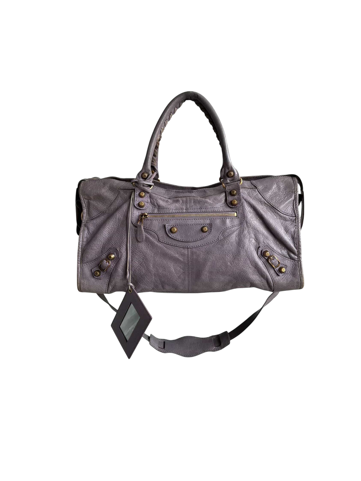 Balenciaga City ‘Part Time’ Purple Lambskin Shoulder Bag