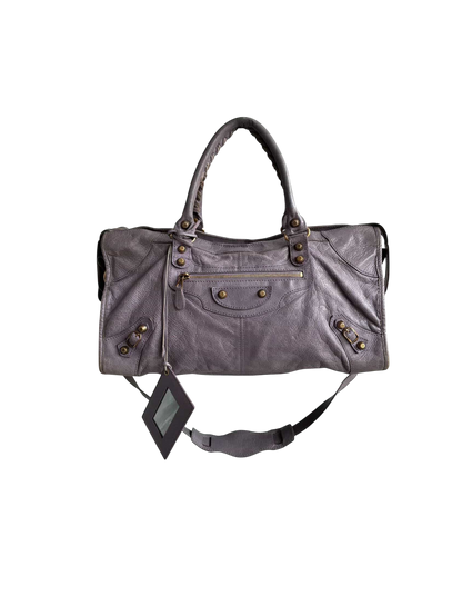 Balenciaga City ‘Part Time’ Purple Lambskin Shoulder Bag