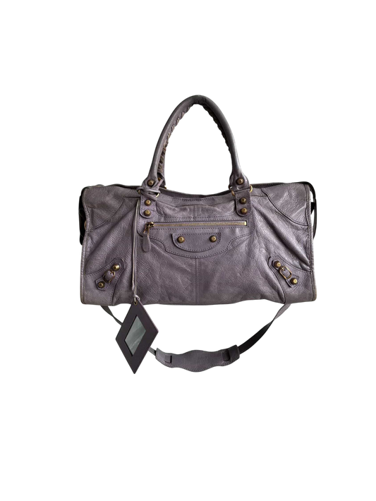 Balenciaga City ‘Part Time’ Purple Lambskin Shoulder Bag