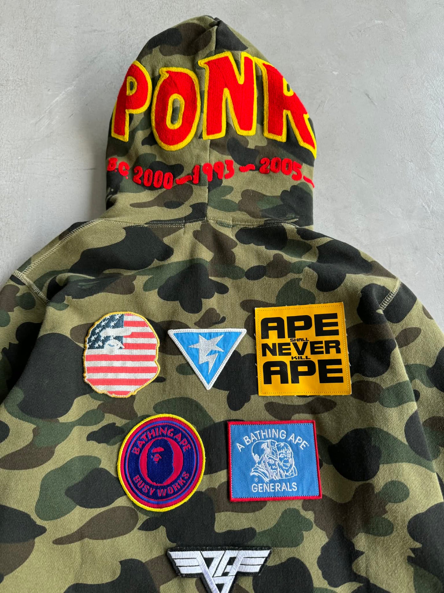 Bape Shark 1st Camo Patch in Green Hoodie