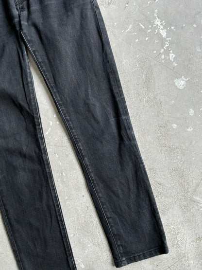 Saint Laurent Paris Washed Black Denim Slim Jeans