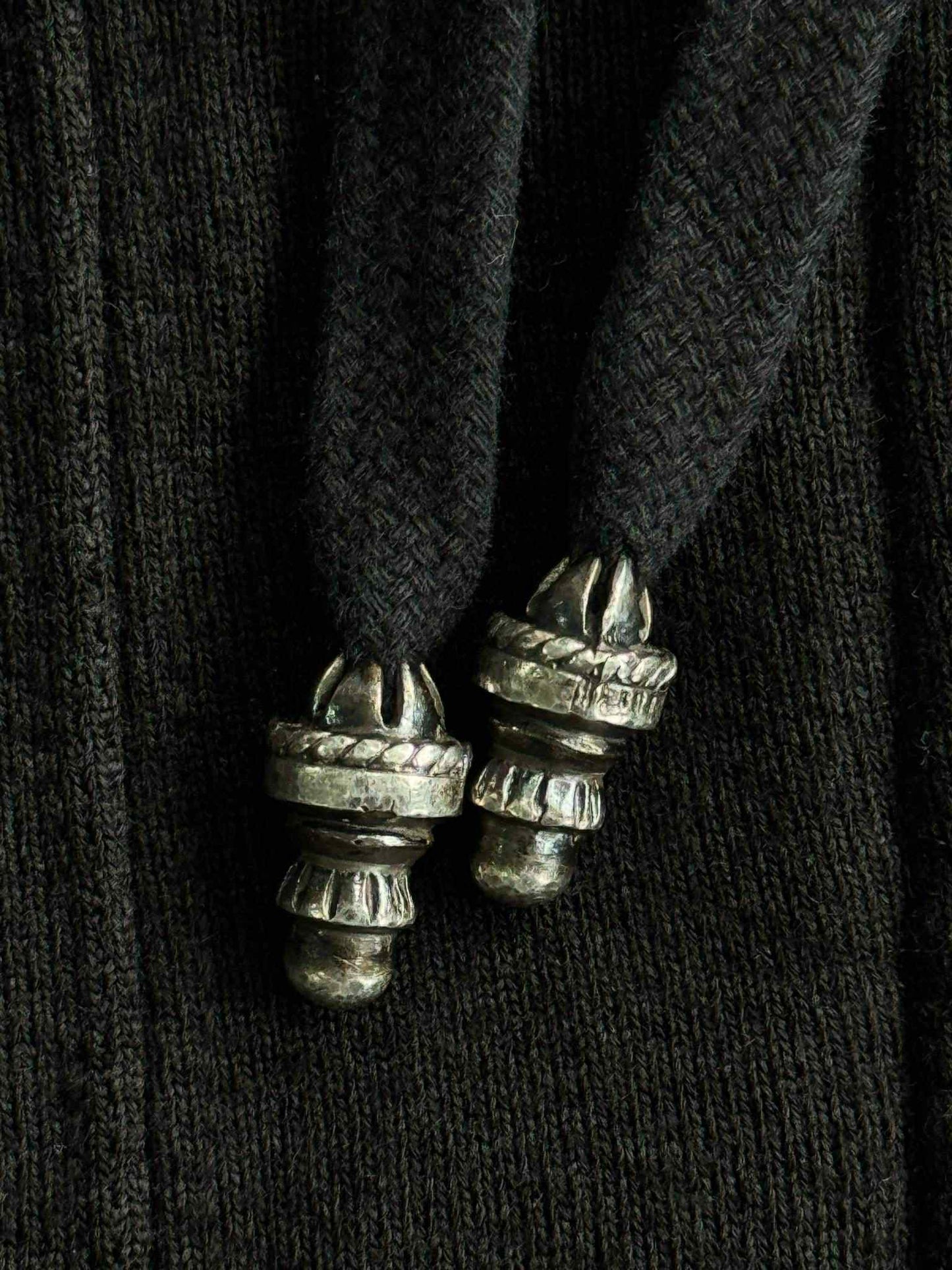Vintage Chrome Hearts Cross Patched Silver Zip Hoodie