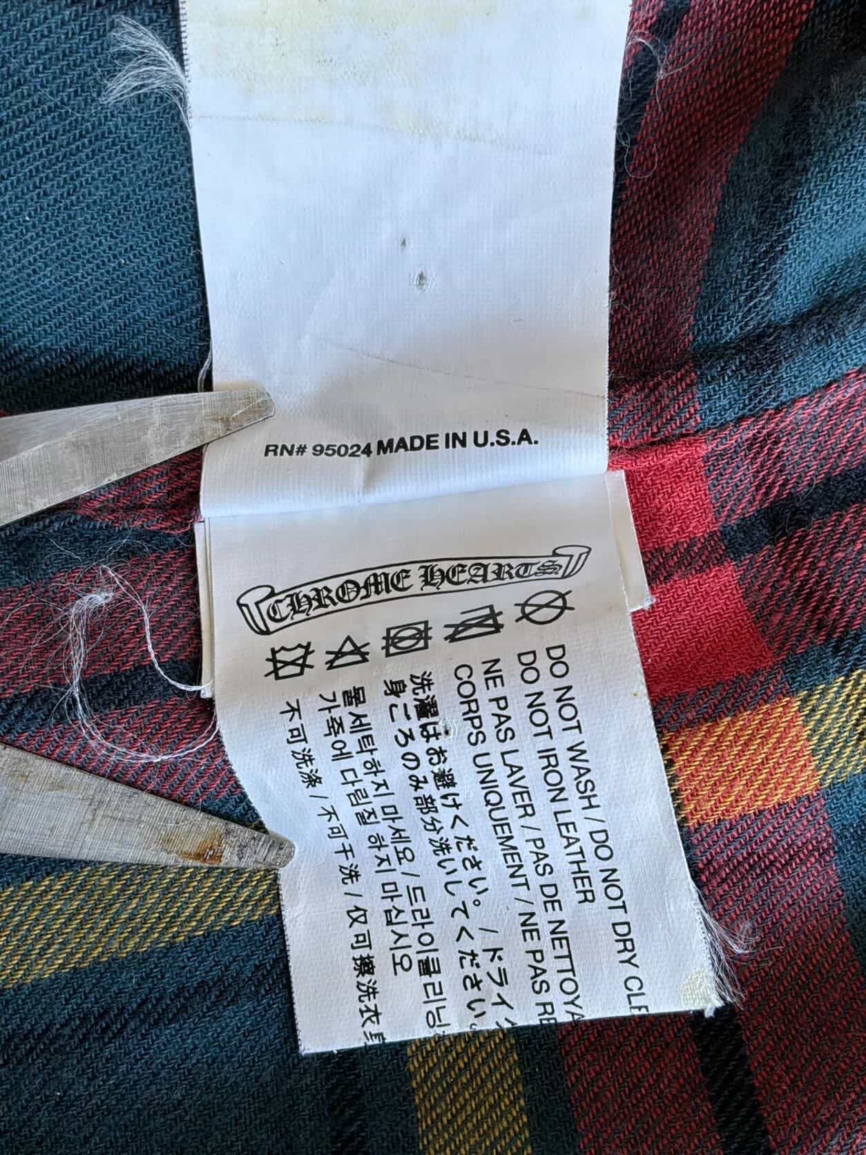 Chrome Hearts Cross Patch Plaid Flannel