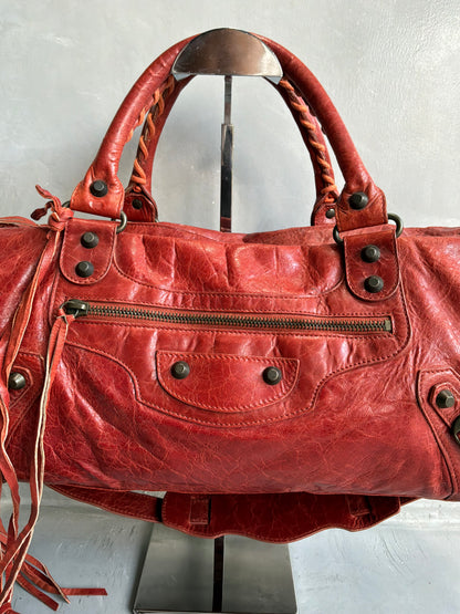 Balenciaga City Twiggy Brown/Orange Brass Hardware