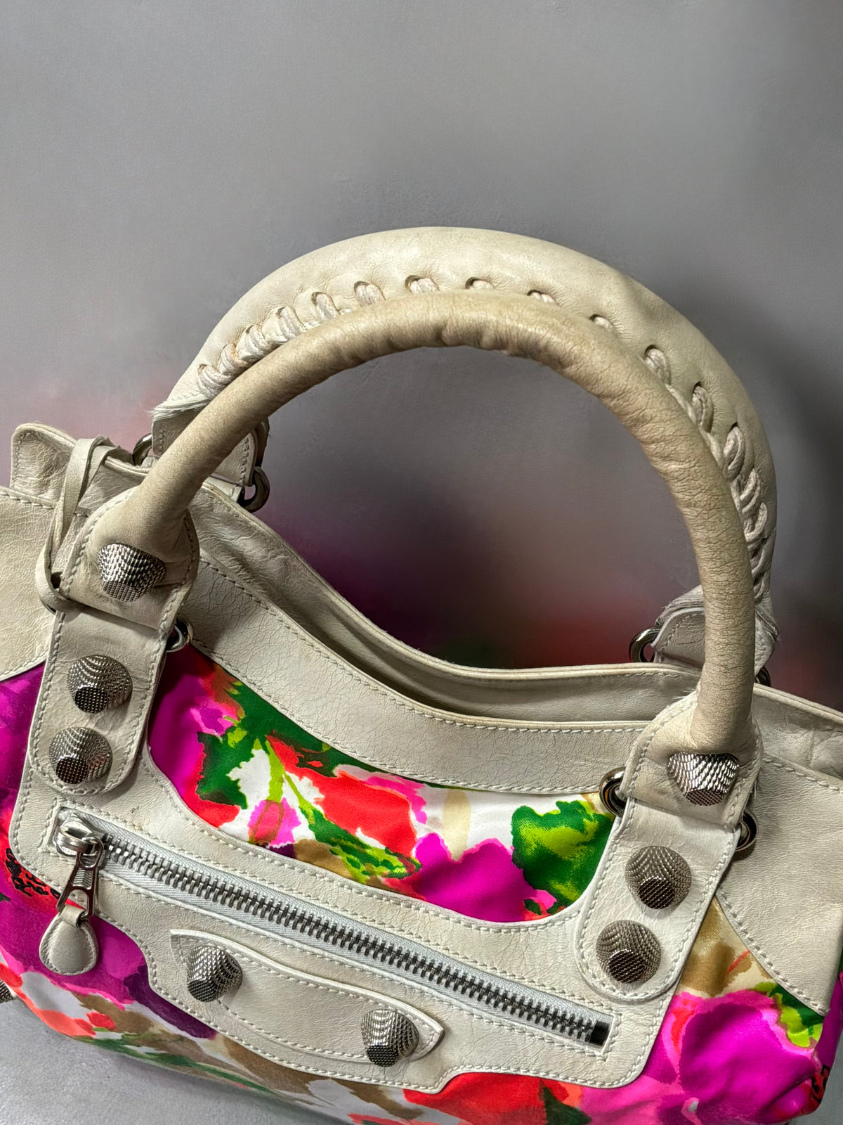 Balenciaga Mid Day Floral Giant 21 Lambskin Bag