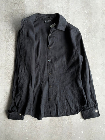 Gucci Black Plain Polo Longsleeves