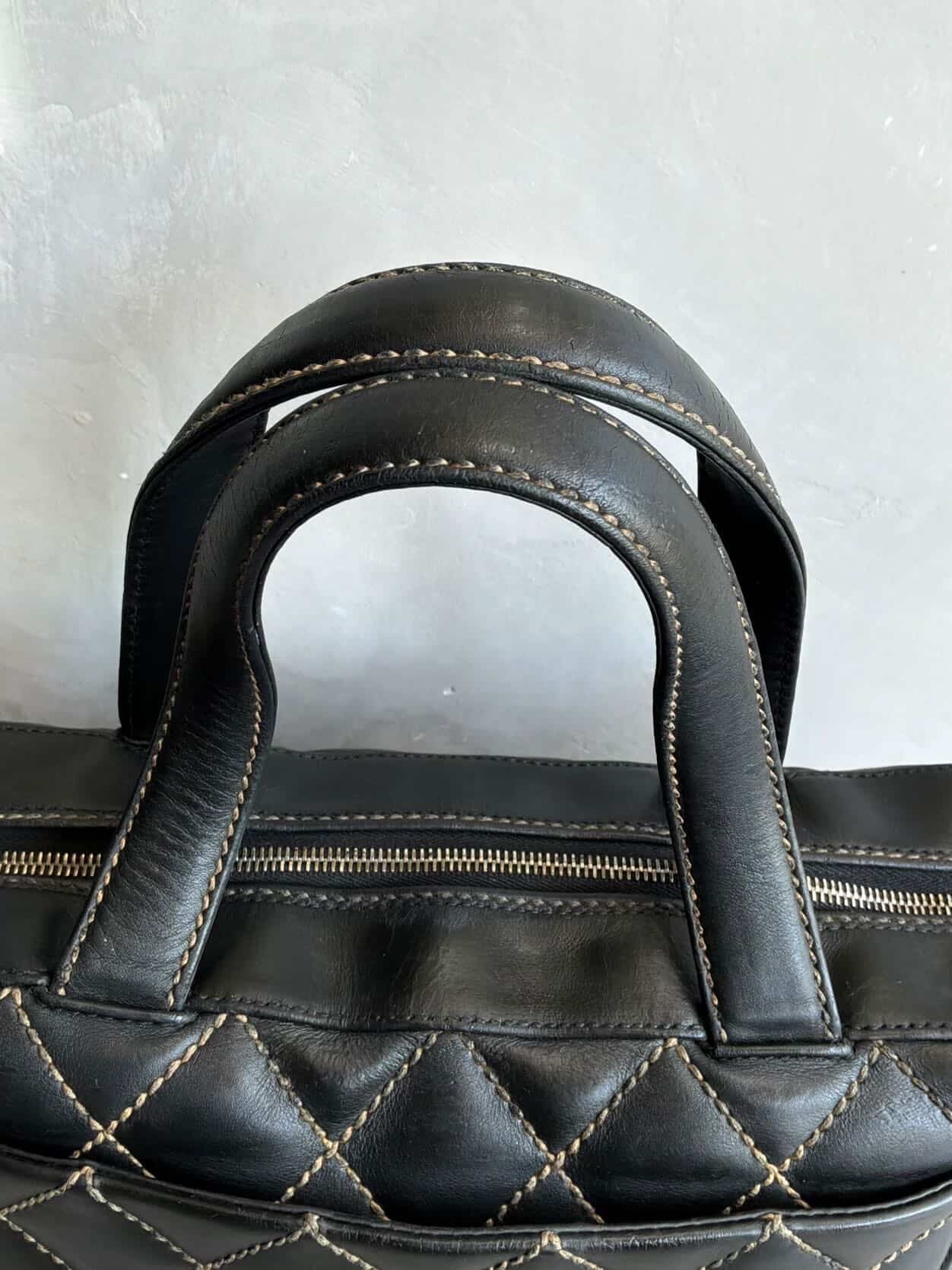 2002 Chanel Quilted Lambskin Boston Bag