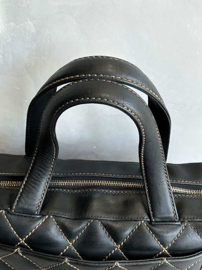 2002 Chanel Quilted Lambskin Boston Bag