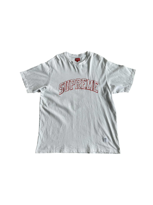 Supreme Sketch Embroidered White Tee