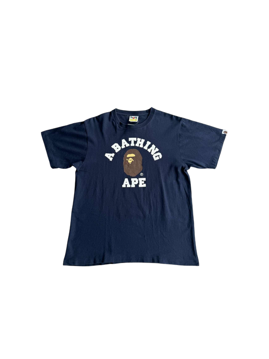 Bape College Design Blue Shirt