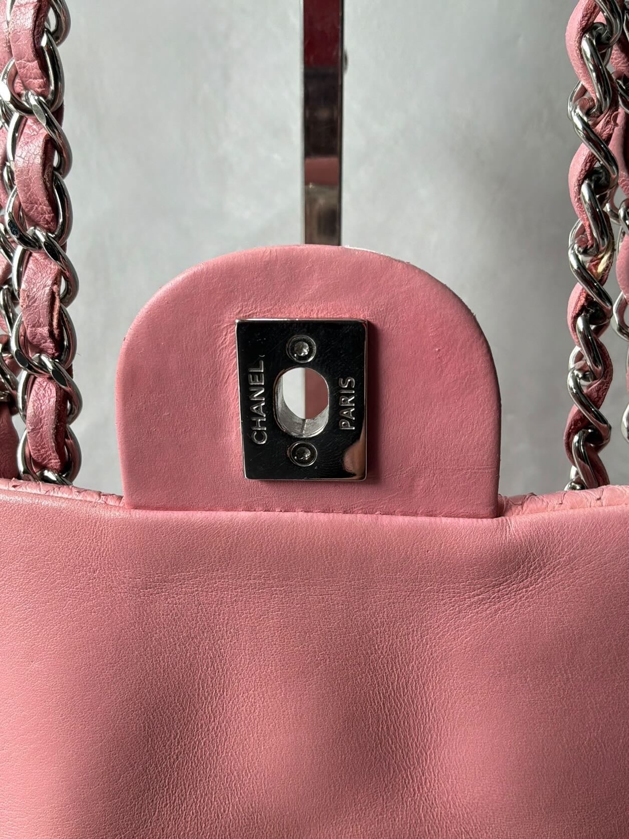 Chanel Python Skin Pink Flap Bag