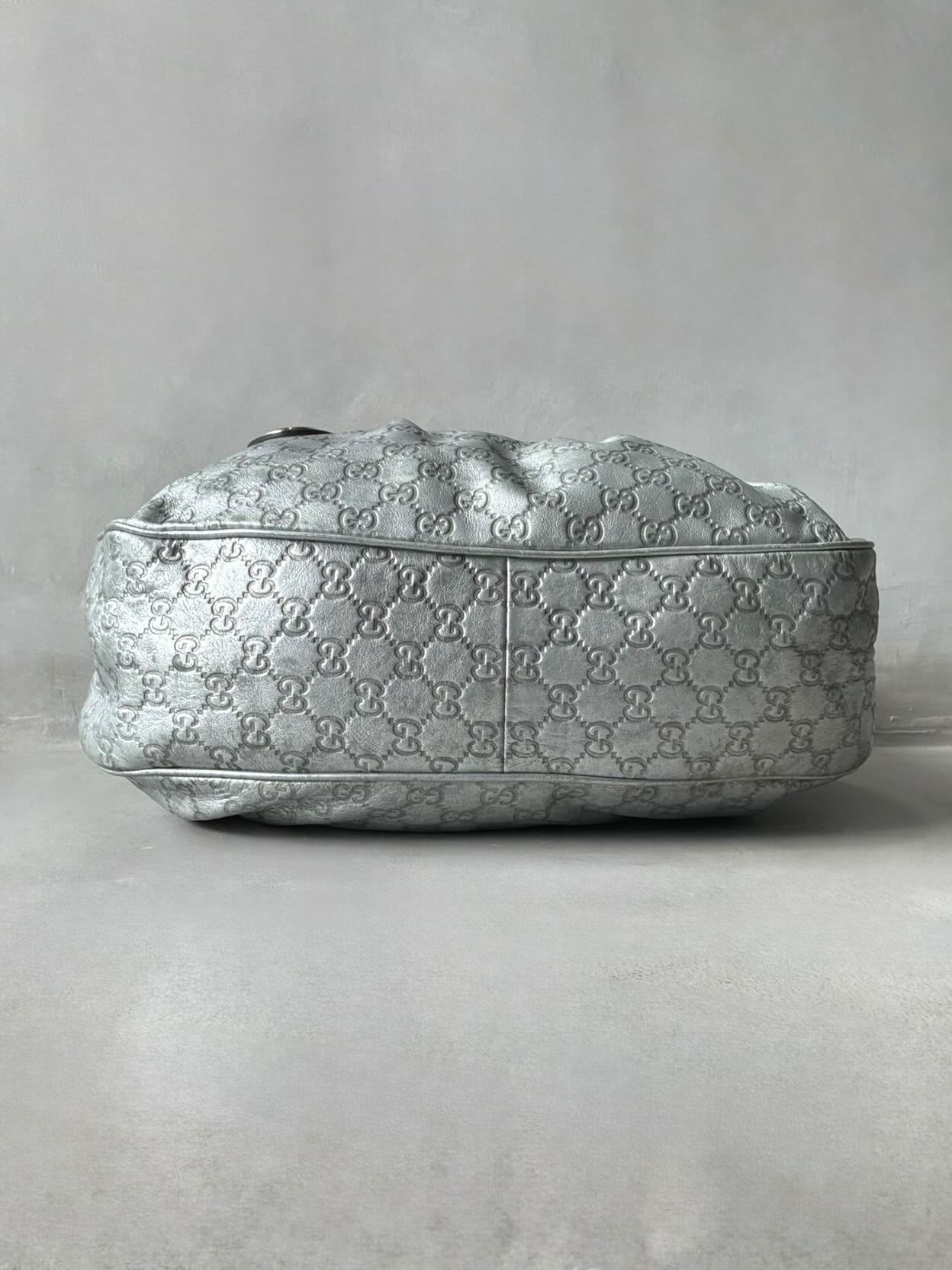 Gucci Monogram Metallic Hobo Bag