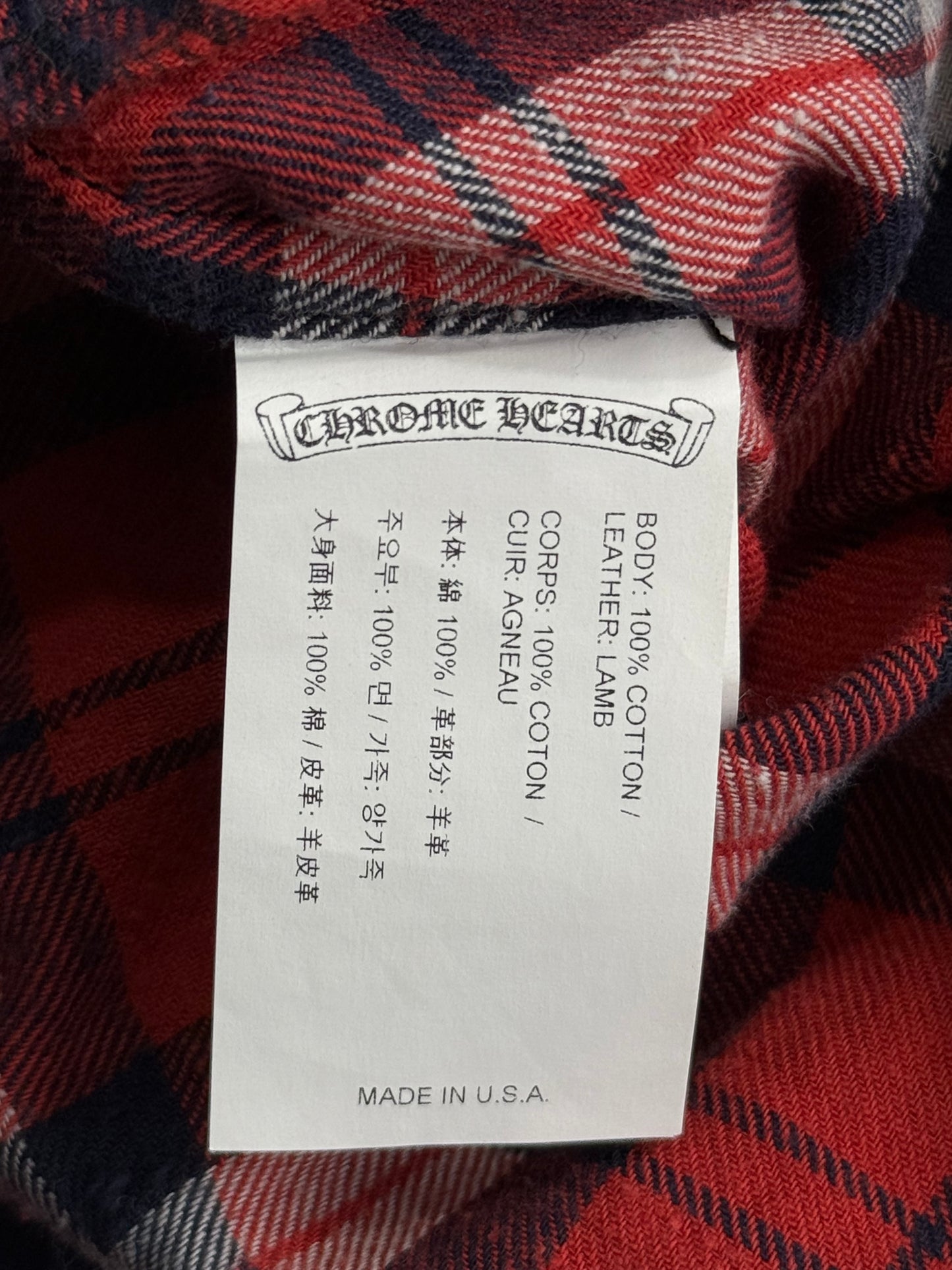 Chrome Hearts Monogram Cross Patched Flannel